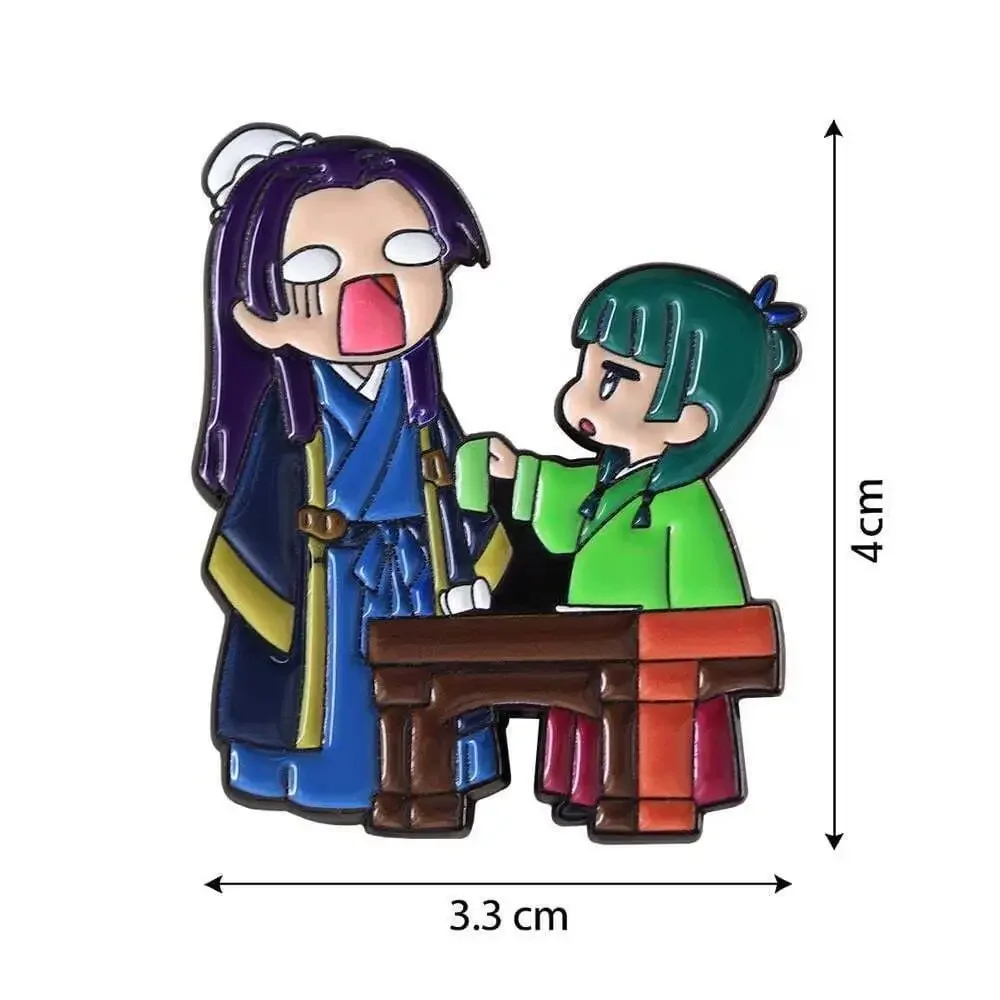 Maomao and Jinshi Enamel Pins, Apothecary Diaries Chibi Lapel Badge, Anime Chara